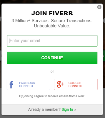 Create your account on Fiverr