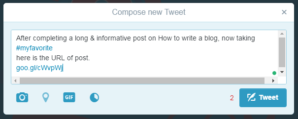 write tweets in short