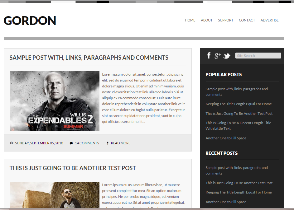 Gordon classical blogger template with fast loading speed