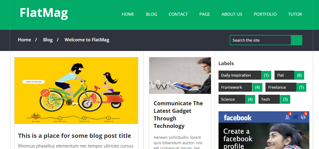 Flat Mag Fast loading blogger template