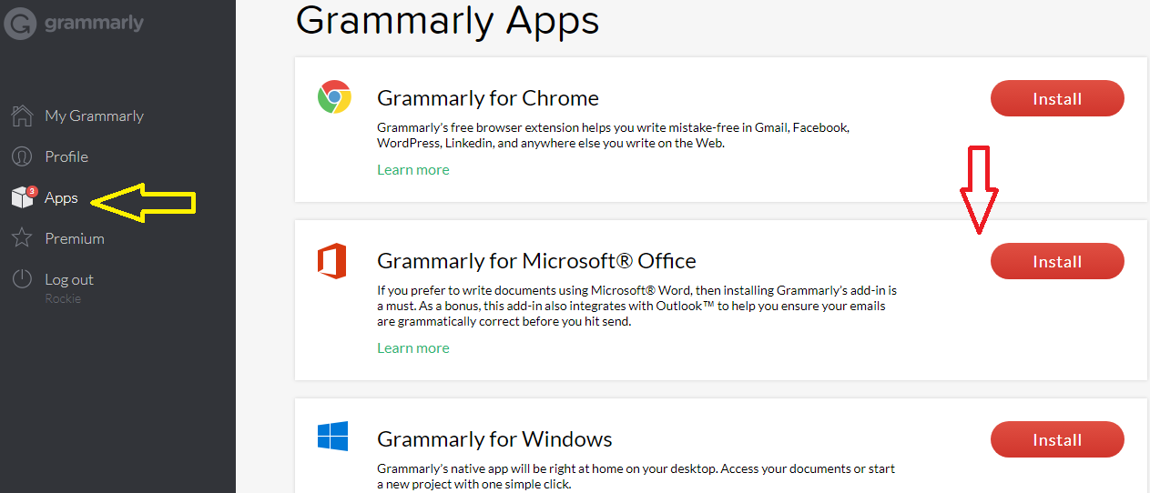 Grammarly apps for Microsoft and Outlook