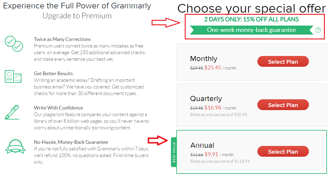 Grammarly special discount