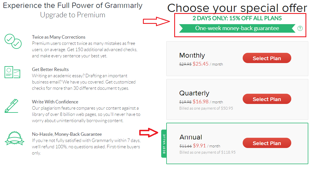 grammarly pricing