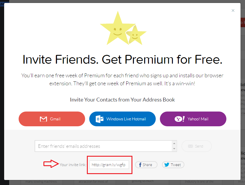 Invite friends get grammarly free account