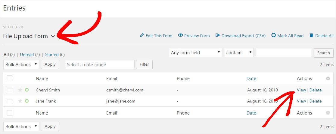 view uploaded files view uploaded files