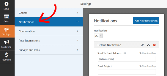 Customize donation form Notifications