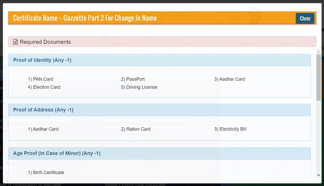 online application for name change in gazette maharashtra